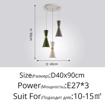 Suspension moderne en bois au design macaron créatif — LZ4X9P