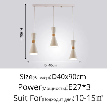 Suspension moderne en bois au design macaron créatif — LZ4X9P