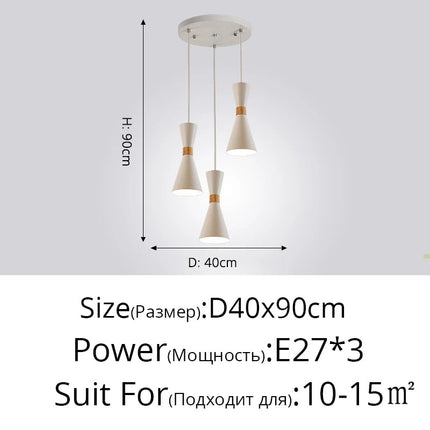 Suspension moderne en bois au design macaron créatif — LZ4X9P