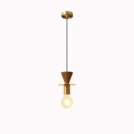Suspension élégante en bois et métal pour intérieur moderne — LZ4X9T