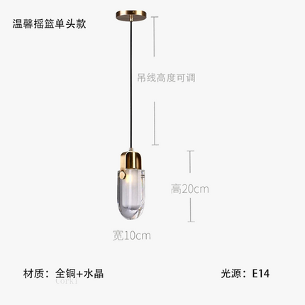 Suspension moderne en cristal avec éclairage LED décoratif — LZ4X9P2