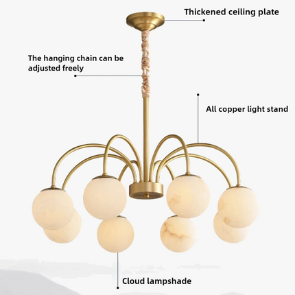 Suspension en cuivre et marbre naturel pour éclairage luxueux — LZ4X9T2