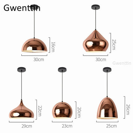 Suspension moderne en fer et cuivre avec miroir LED intégré — LZ4X9T