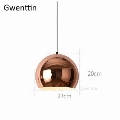 Suspension moderne en fer et cuivre avec miroir LED intégré — LZ4X9T