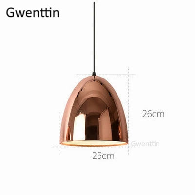 Suspension moderne en fer et cuivre avec miroir LED intégré — LZ4X9T