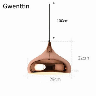Suspension moderne en fer et cuivre avec miroir LED intégré — LZ4X9T