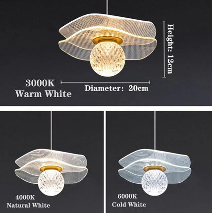Suspension moderne en cristal forme feuille de lotus personnalisable — LZ4X9Q