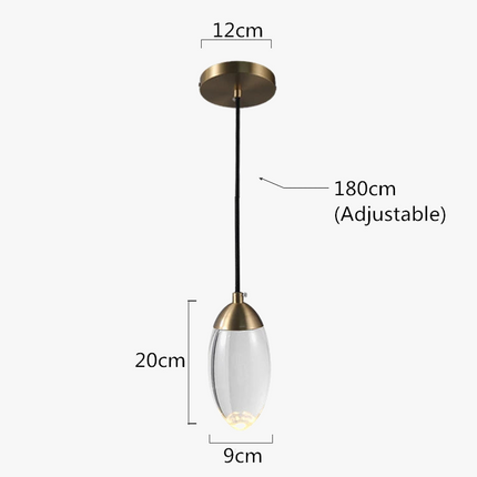 Suspension design nordique en laiton et cristal pour intérieur élégant — LZ4X9P