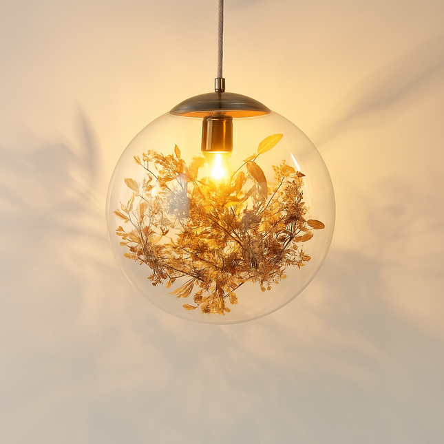Suspension design en verre et métal avec motif fleur — LZ4P9XQ