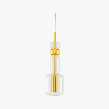 Suspension moderne en verre transparent avec métal doré et noir — LZ4X9P2Q