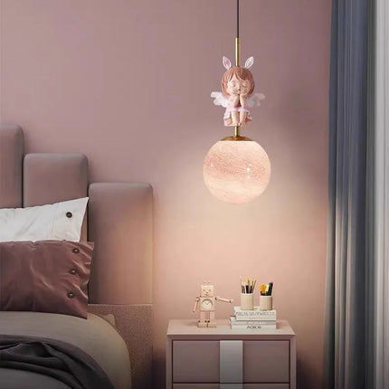 Suspension moderne créative forme lune avec motif panda pour chambre enfant — LZ4X9Q
