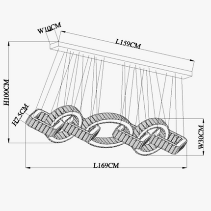 Lustre moderne en cristal doré pour salle à manger — LZ4X9P