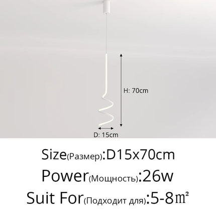 suspension moderne simple avec éclairage créatif led