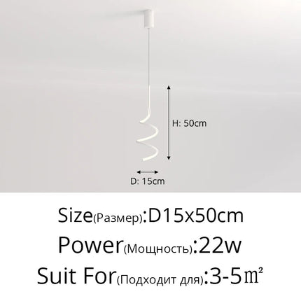 suspension moderne simple avec éclairage créatif led