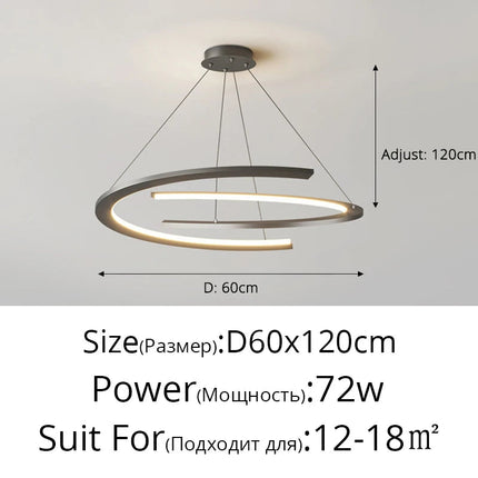 Lustre suspension nordique anneau design simple pour restaurant — LZ4X9P2