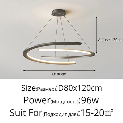 Lustre suspension nordique anneau design simple pour restaurant — LZ4X9P2