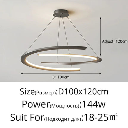 Lustre suspension nordique anneau design simple pour restaurant — LZ4X9P2