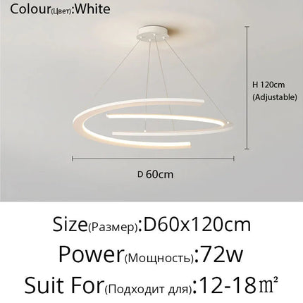 Lustre suspension nordique anneau design simple pour restaurant — LZ4X9P2