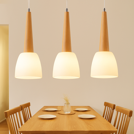 Suspension moderne en bois avec support LED GZMJ — LZ4X9P2Q