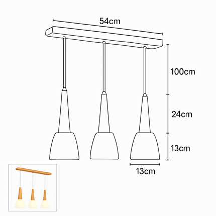 Suspension moderne en bois avec support LED GZMJ — LZ4X9P2Q