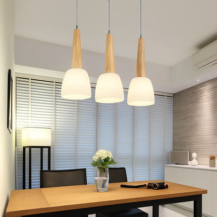 Suspension moderne en bois avec support LED GZMJ — LZ4X9P2Q