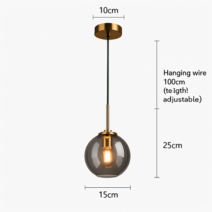 Suspension LED moderne en verre style nordique pour intérieur — LZ4D7Q9
