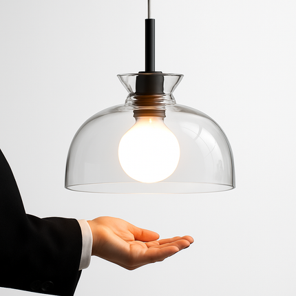 Suspension nordique avec abat-jour en verre pour restaurant — LZ4X9TQ