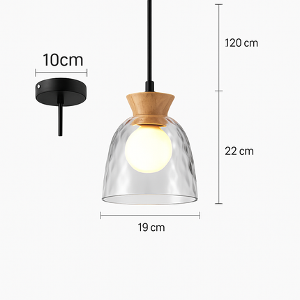 Suspension nordique avec abat-jour en verre pour restaurant — LZ4X9TQ