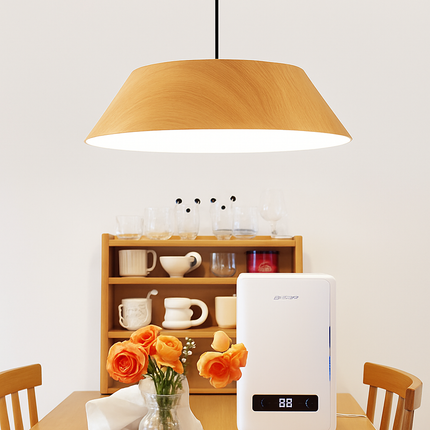 Suspension nordique en bois design Wabi Sabi pour café ou art — LZ4X9P2