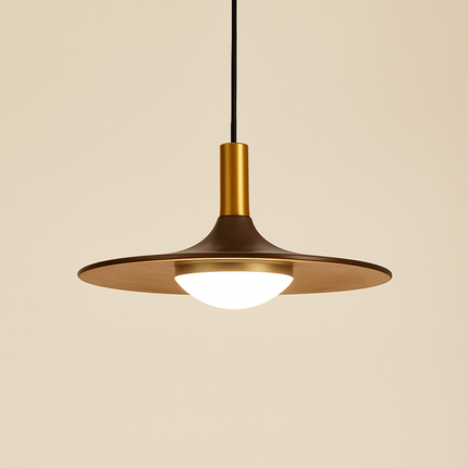 suspension nordique en bois et cuivre soucoupe volante pour intérieur