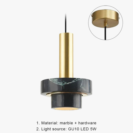 Suspension nordique en marbre avec éclairage LED intégré — LZ4X9M2