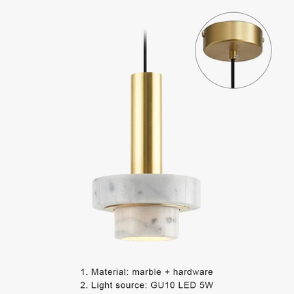 Suspension nordique en marbre avec éclairage LED intégré — LZ4X9M2