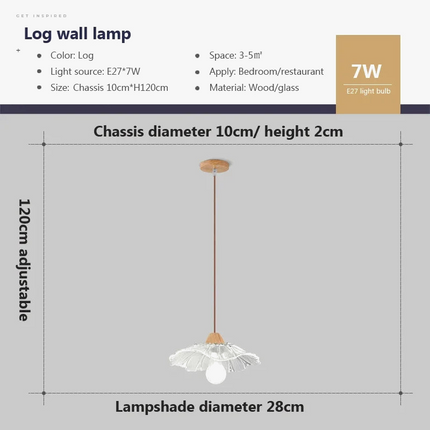 Suspension décorative nordique en verre et bois pour intérieur — LZ4X9P