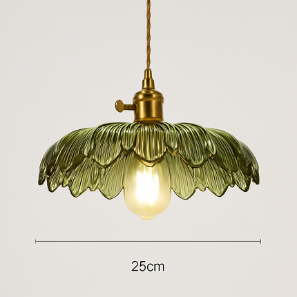 suspension nordique moderne avec abat-jour fleur en verre