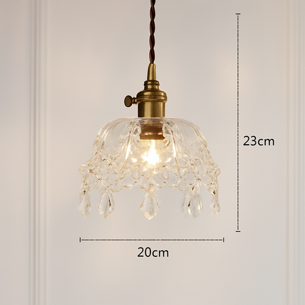 suspension nordique moderne avec abat-jour fleur en verre