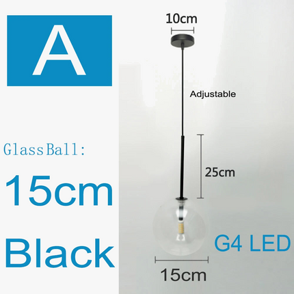 Suspension nordique en verre clair au design moderne — LZ4P9X
