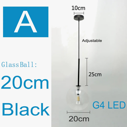 Suspension nordique en verre clair au design moderne — LZ4P9X