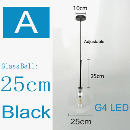 Suspension nordique en verre clair au design moderne — LZ4P9X