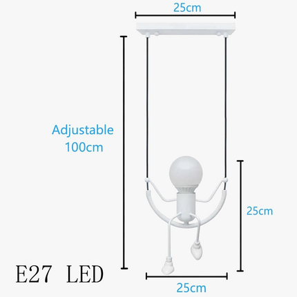 Suspension nordique petit homme araignée lampe suspendue fer balançoire lampes rétro Loft éclairage LED luminaire pour chambre d'enfants café Bar