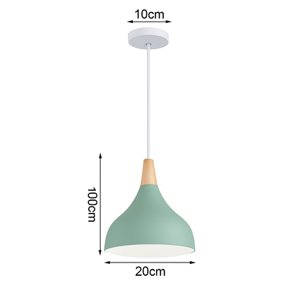 Suspension nordique en bois et métal vert — LZ4XJ9