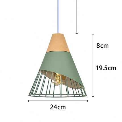 Suspension nordique en bois et métal vert — LZ4XJ9