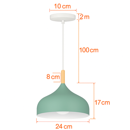 Suspension nordique en bois et métal vert — LZ4XJ9