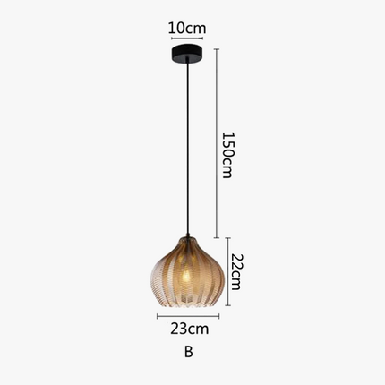 Suspension en verre ambre pour cuisine et chambre E27 — LZ4X9Q2J