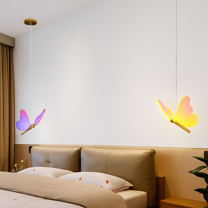 Suspension papillon LED acrylique 3 couleurs pour intérieur — LZ4X9T