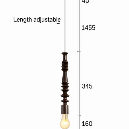 suspension rétro en bois de chêne avec perles géométriques