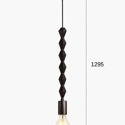 suspension rétro en bois de chêne avec perles géométriques