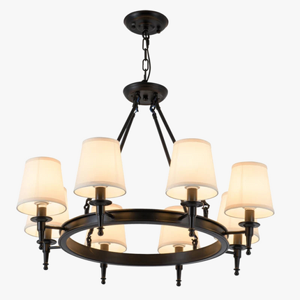 Suspension rétro en fer avec abat-jour en tissu — LZ4X9B