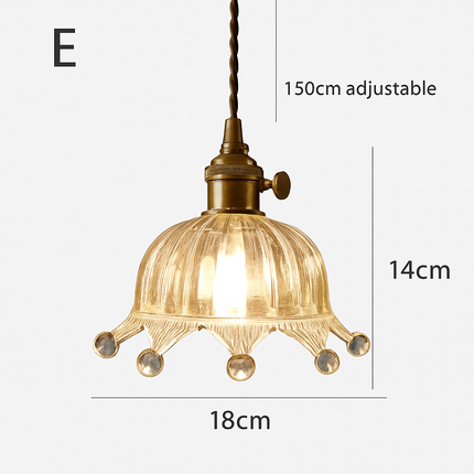 Suspension rétro en laiton avec verre gravé pour restaurant — LZ4D9X2