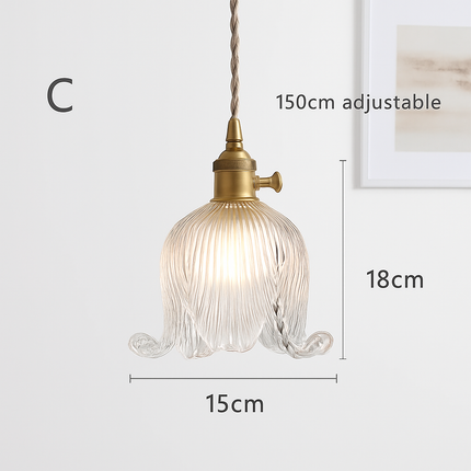 Suspension rétro en laiton avec verre gravé pour restaurant — LZ4D9X2