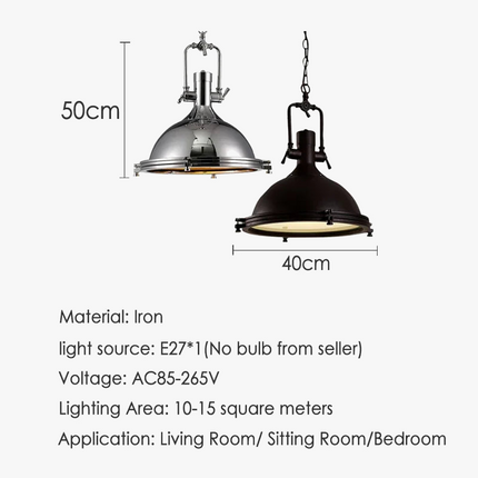 Suspension industrielle rétro en métal pour décoration intérieure — LZ4X9T
